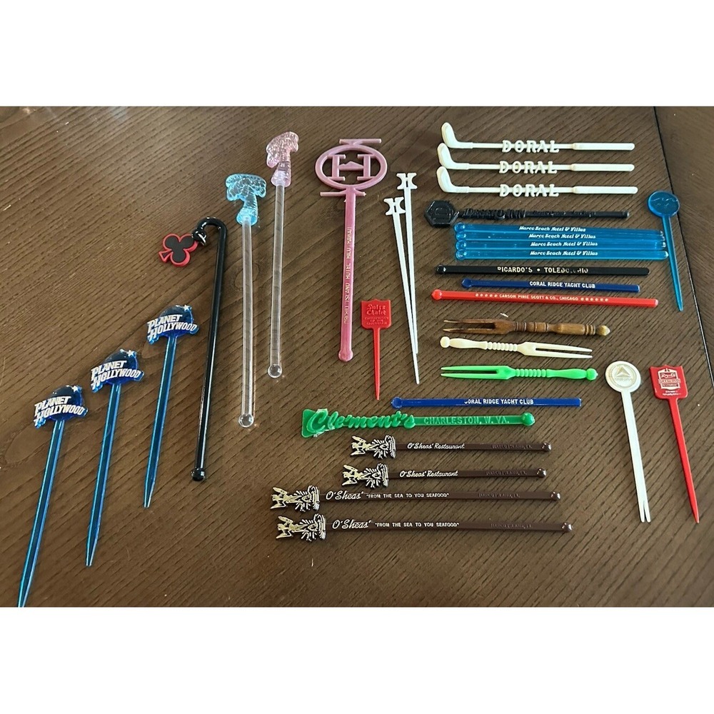 Vintage Mixed Lot 33 Stir Sticks Golf Restaurants Hotels Advertising